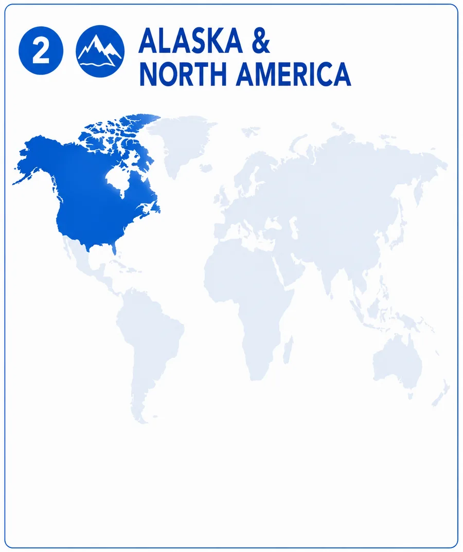 Map highlighting Alaska and North America
