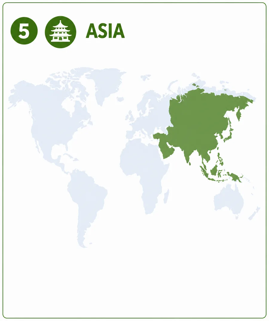 Map highlighting Asia