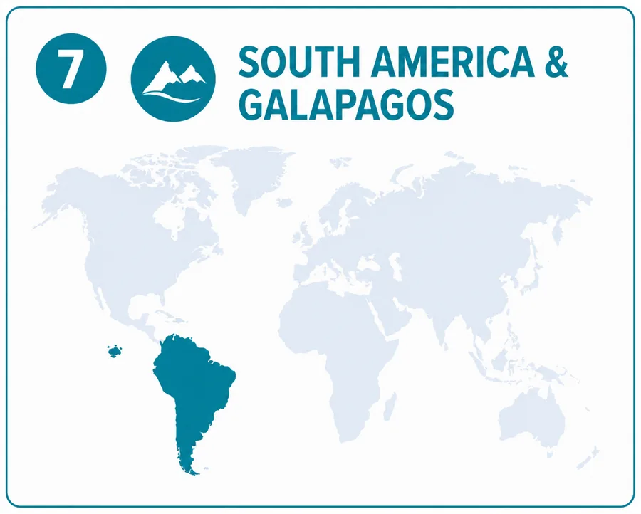 Map highlighting South America and the Galapagos